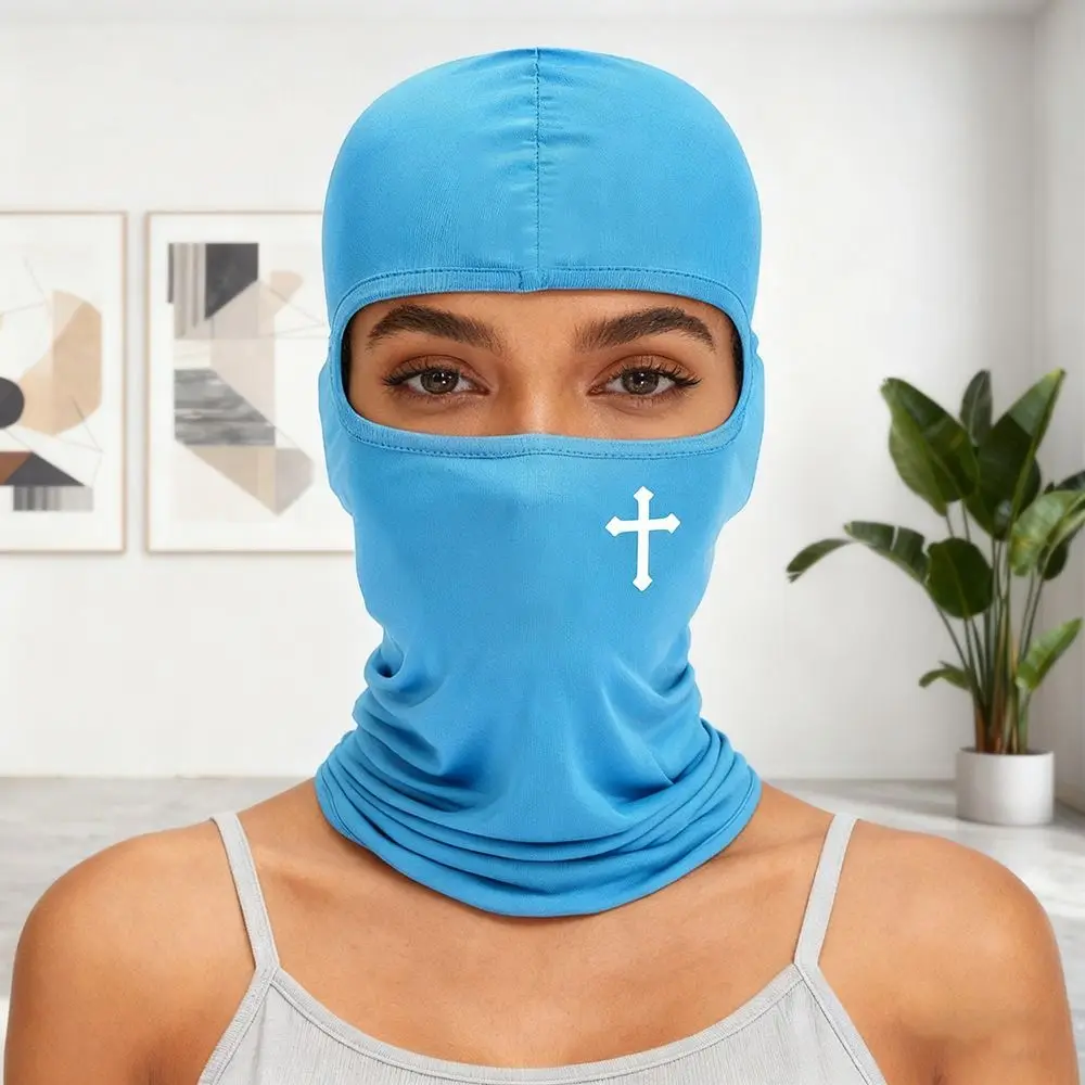 Bedruckte Balaclava-Mütze mit Rotem Herzmuster und Schriftzug, Vollgesichtsmaske aus Winddichtem und Staubdichtem Material – Detail 7