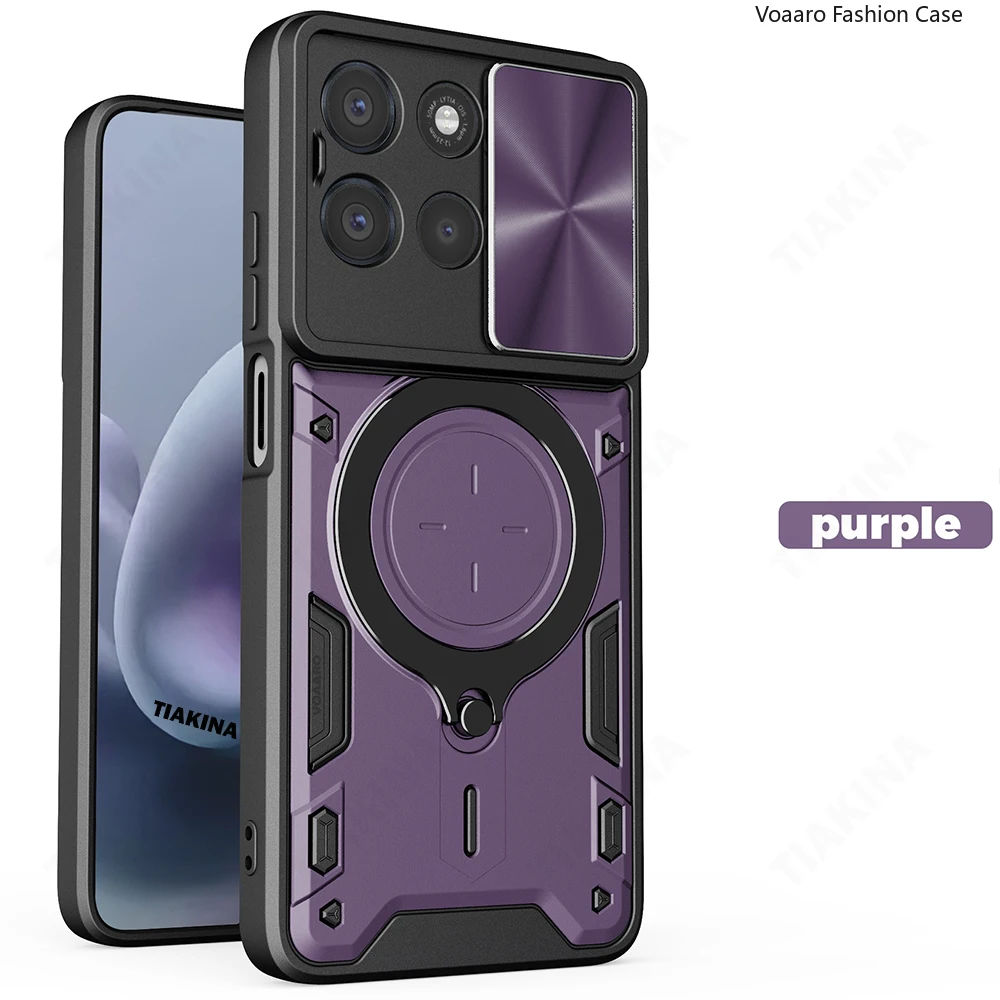 Rotating Lens Armor Case with Magnetic Ring Stand