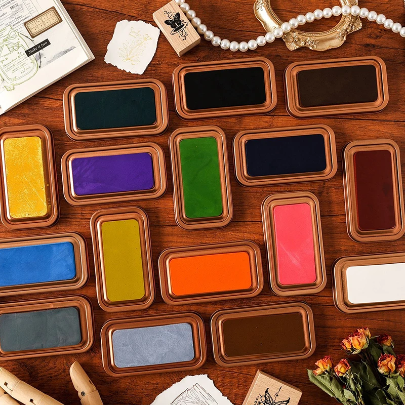 Exquisite Retro Iron Box Solid Color Neutral Inkpad
