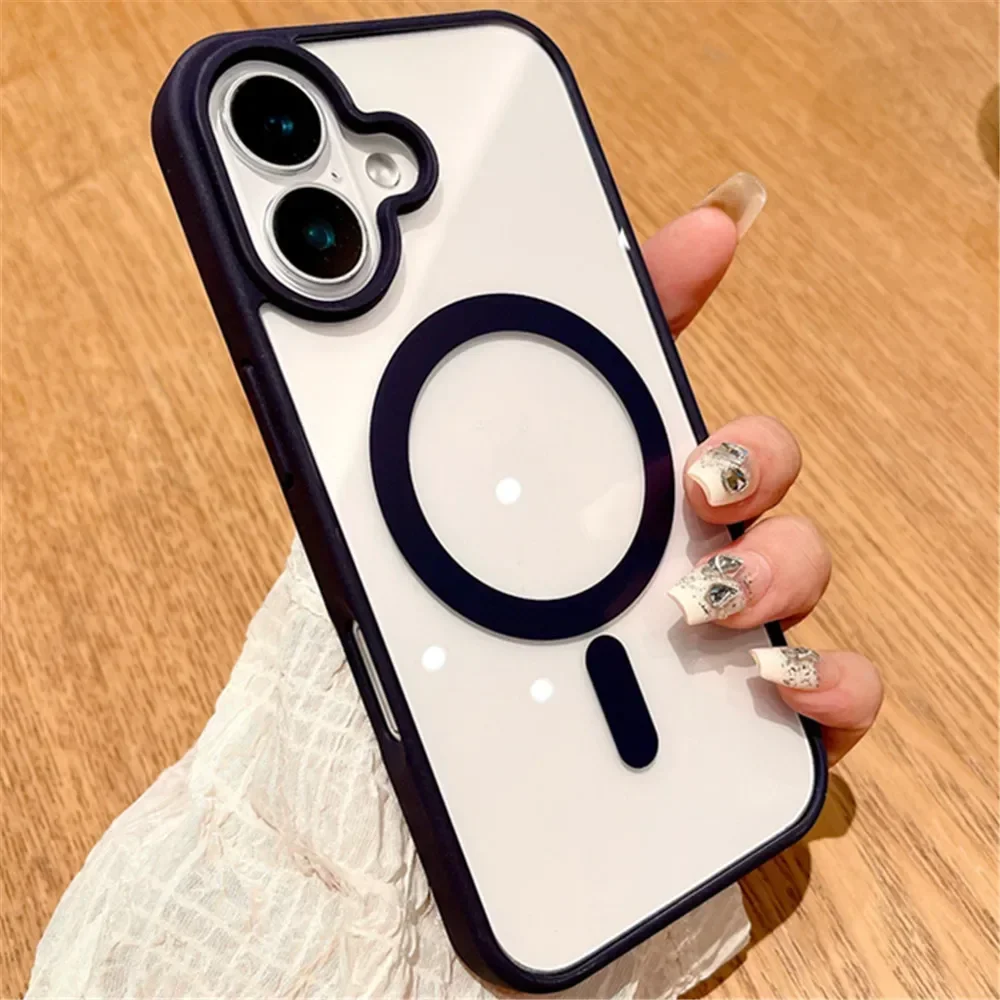 Clear Magnetic Wireless Charging Case with Fashionable Acrylic Design