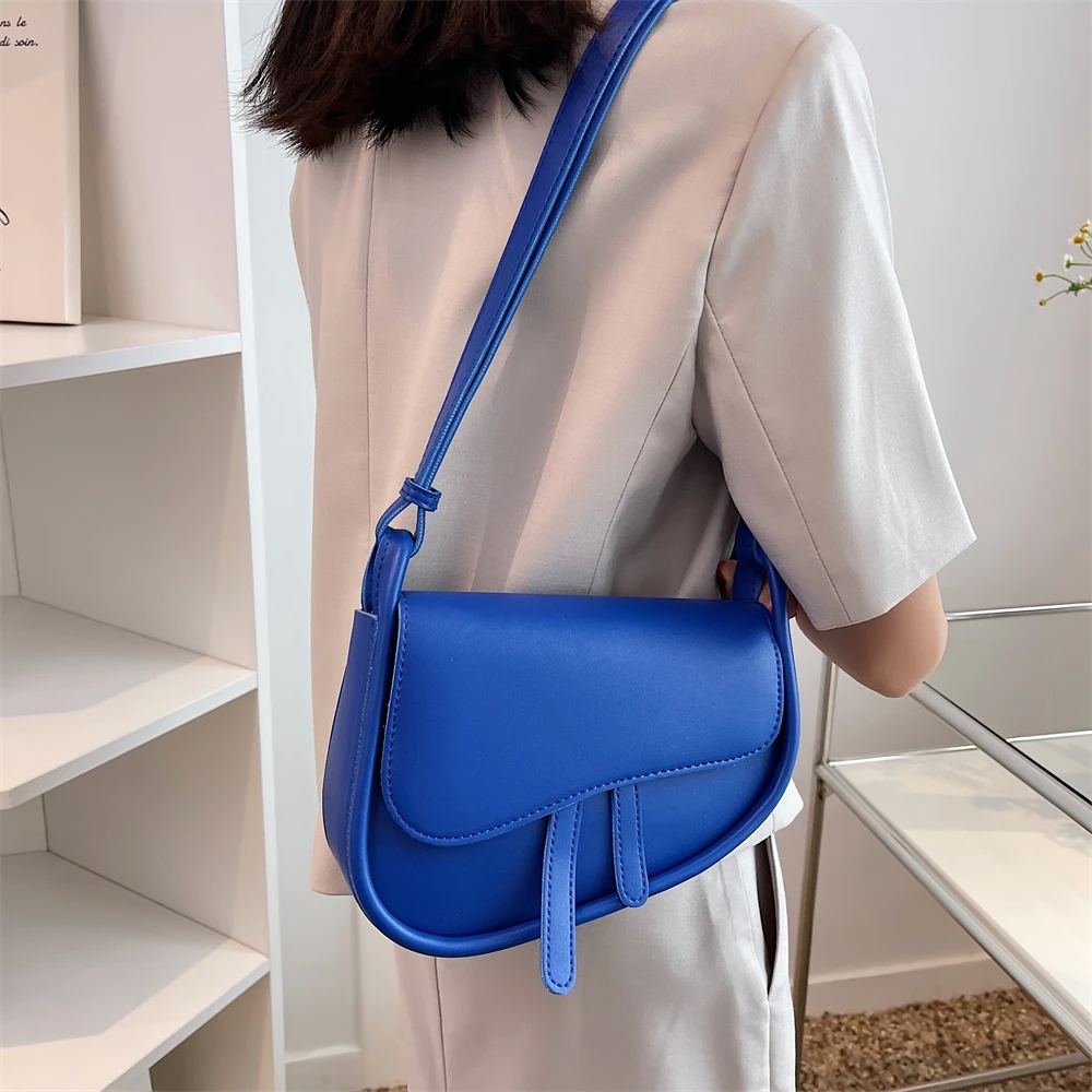 Fashion Saddle Bag New Small Shoulder Bags for Women 2022 High Quality Solid PU Leather Crossbody Female Luxury Messenger Bag 4z shoulder bag diy