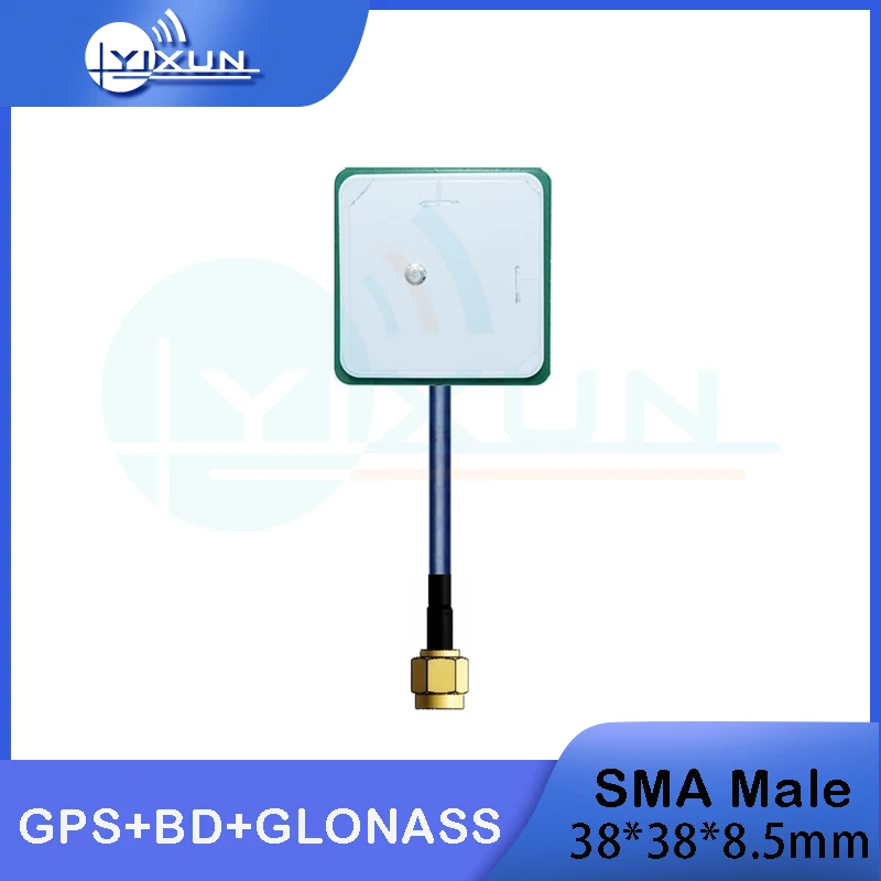 

GNSS antenna GPS BD GLONASS Ceramic Built-in active Antenna secondary amplification filter 42dbi gain SMA male connector RG174