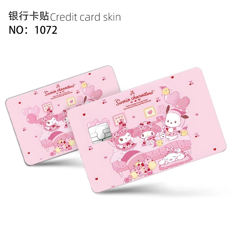 Sanrio Anime Bank Credit Cards Bus Pass Stickers Cool Decoration Waterproof and Scratch Resistant Anime Stickers Toys Gifts