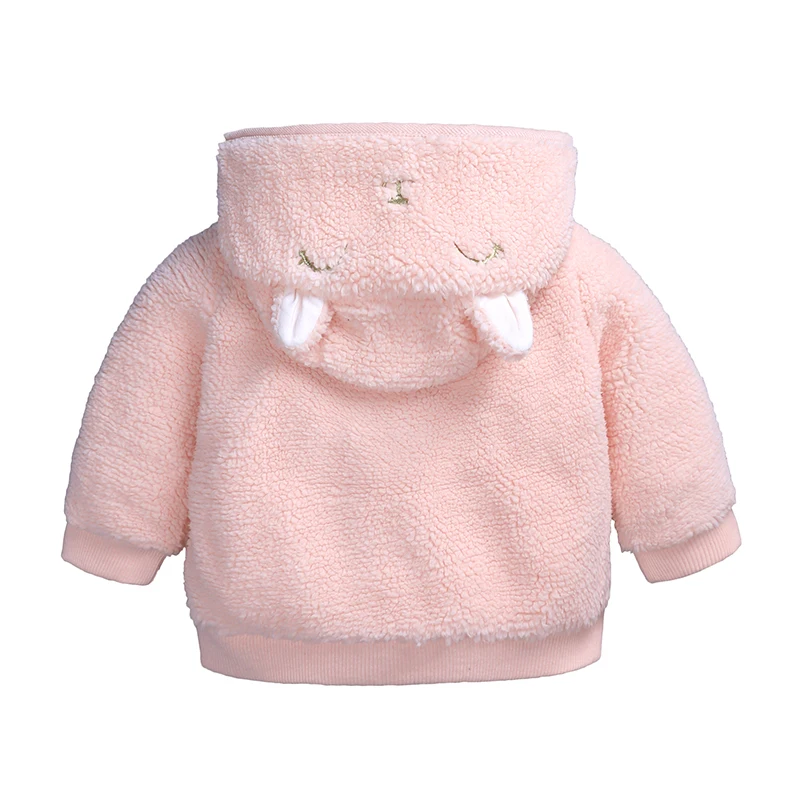 Baby Girls and Boys Fleece Coat Newborn Cute Winter Hoodie Infant Clothes Girl Zipper Coat Long Sleeve Baby Jacket