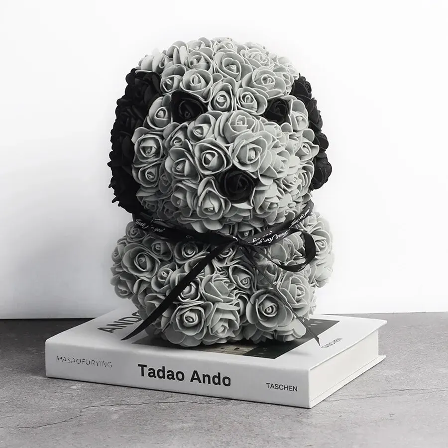 Gray + 25cm rose dog + Gift Box + light