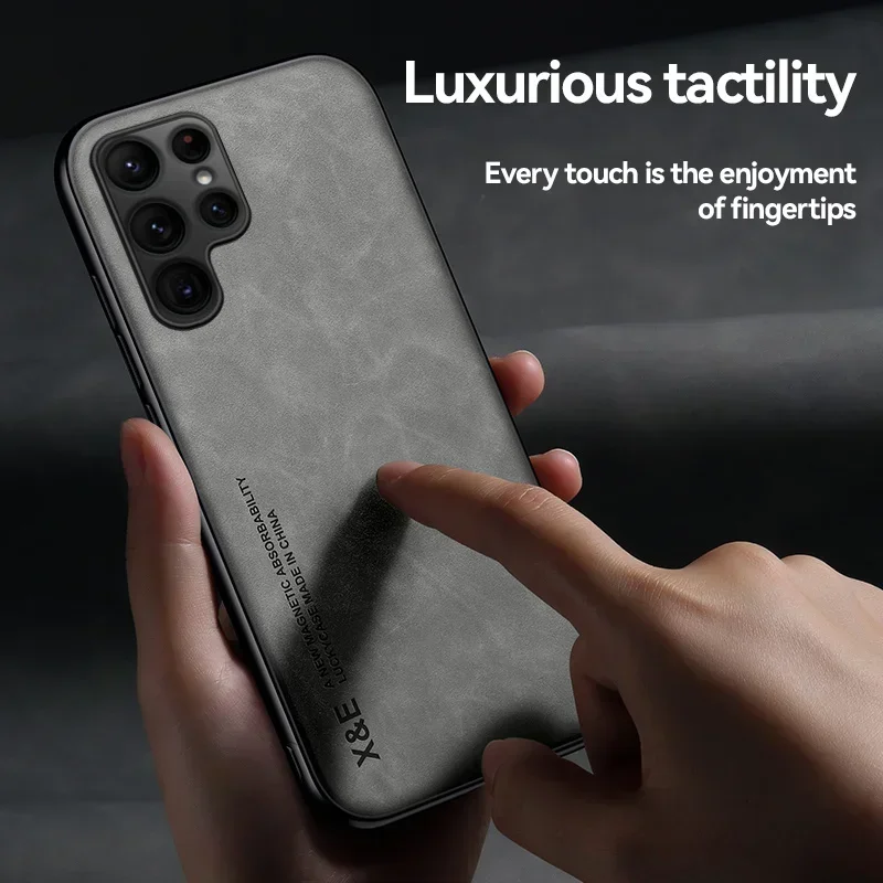 Case For Samsung S25 S24 S23 Ultra FE A56 A36 A16 Luxury Protective Cover Magnetic Car Holder Phone Coque Fundas Capa 6