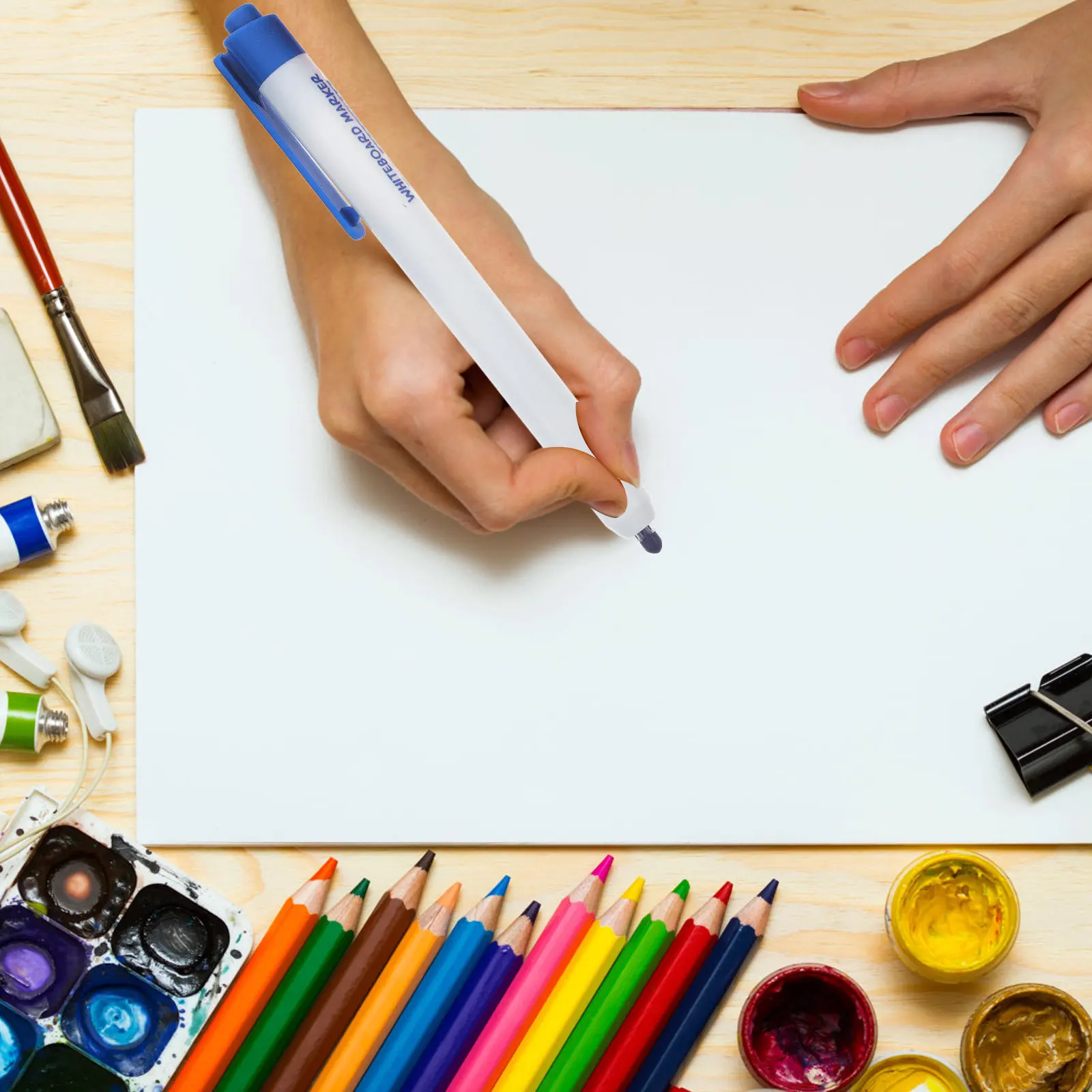 12Pcs 드라이 지우기 마커 화이트보드 펜 재사용 가능한 플래너 캘린더 교실 홈스쿨 교사 학생을 위한 쓰기 도구