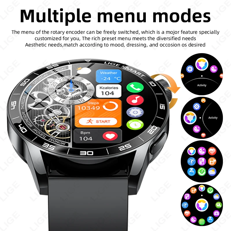 LIGE New 1.38" HD Voice Calling Smart Watch Men Hear Rate Health Monitor Sports Fitness Watches Women Smartwatch For Android iOS