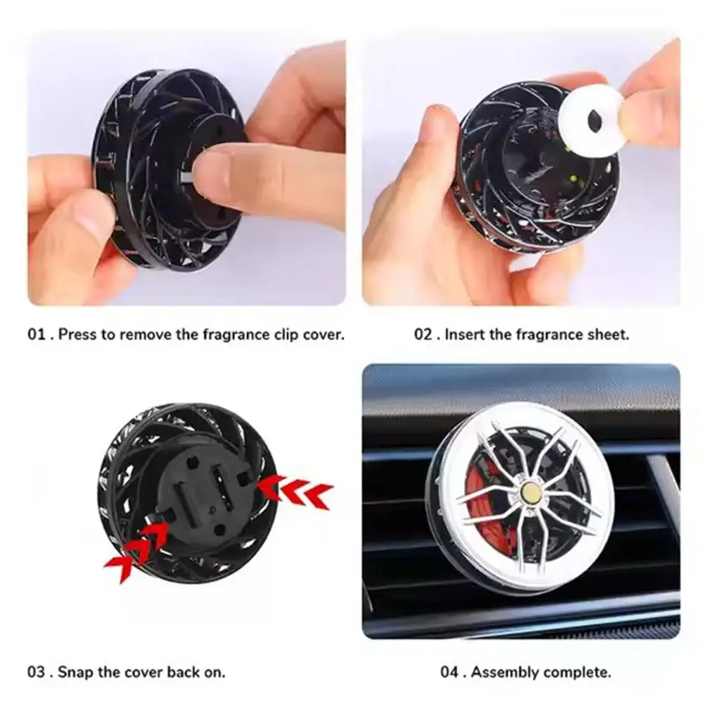Rotatable Wheel Hub Car Air Freshener Clip - Stylish Fragrance Accessory