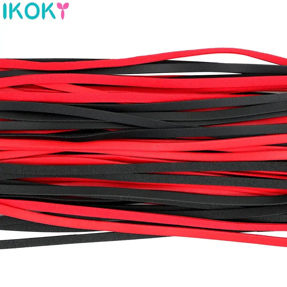 Sex Toys Erotic Sex Toy Sex Party Toys Sex Bondage Toys Fetish Black&Red PU Leather Whip Flogger Handle Spanking Paddle Knout Flirt SM Adult Game Erotic Sex Toys for Women Couples