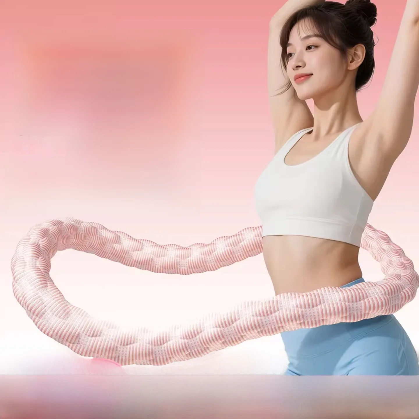 스프링 훌라후프 풀랩 편안하고 통기성 좋은 슬리밍 운동 홈 피트니스 복부 트레이닝 스프링 느낌 빈빈