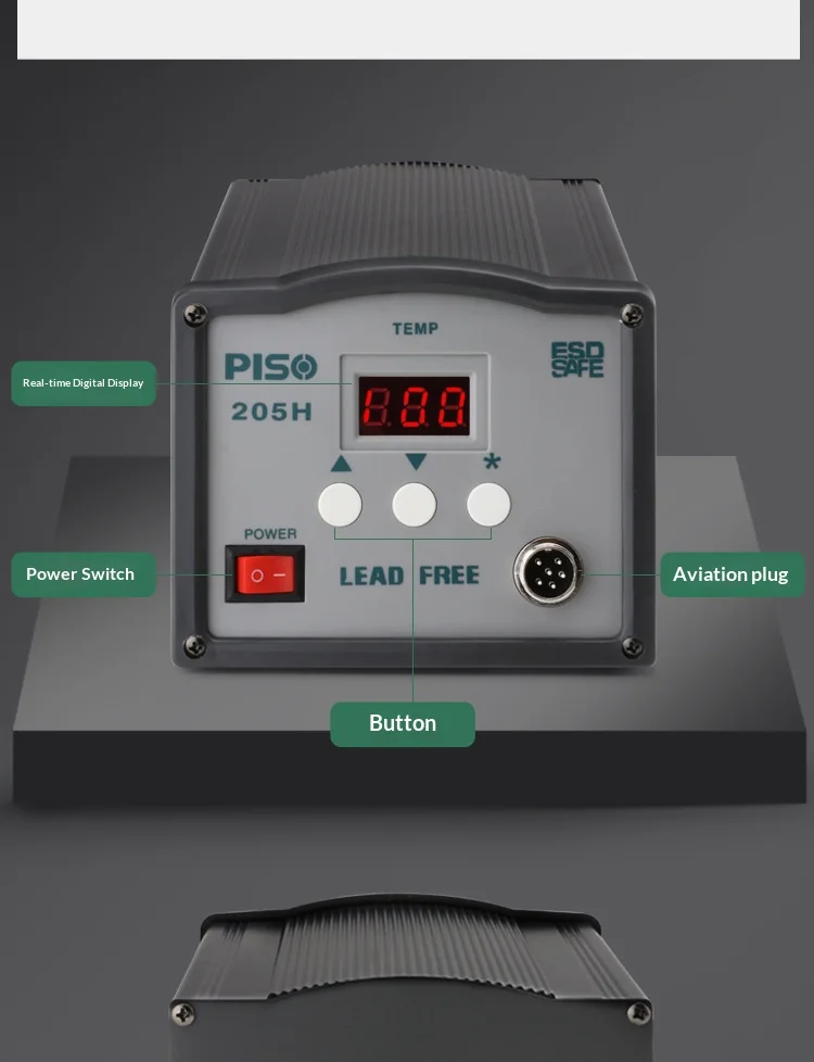JH 205H 150W High Frequency Soldering Station 100-600℃ Digital Control Anti-stat