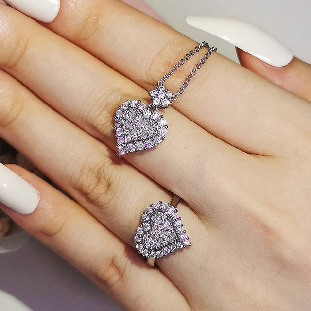 New Arrivals Luxury 2pcs Silver Color Cz Dubai Jewelry Set Ring and Earring for Women Wedding Party Lady Gift Jewelry J5968