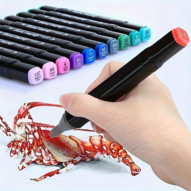 36/24Colors Art Markers Pen Set for Draw Double Headed Sketching Oily Tip Based Markers Graffiti Manga Artists School Supplies 4