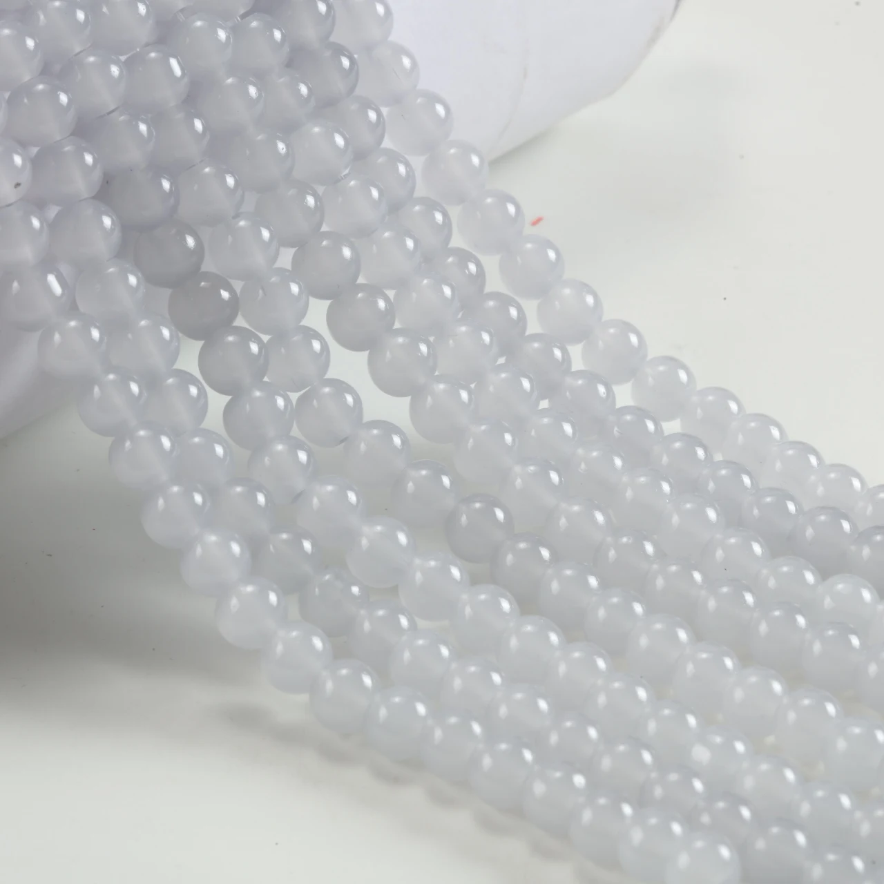 Sky Blue Round Glass Beads for Jewelry Making - 8mm Loose Beads for DIY Creations