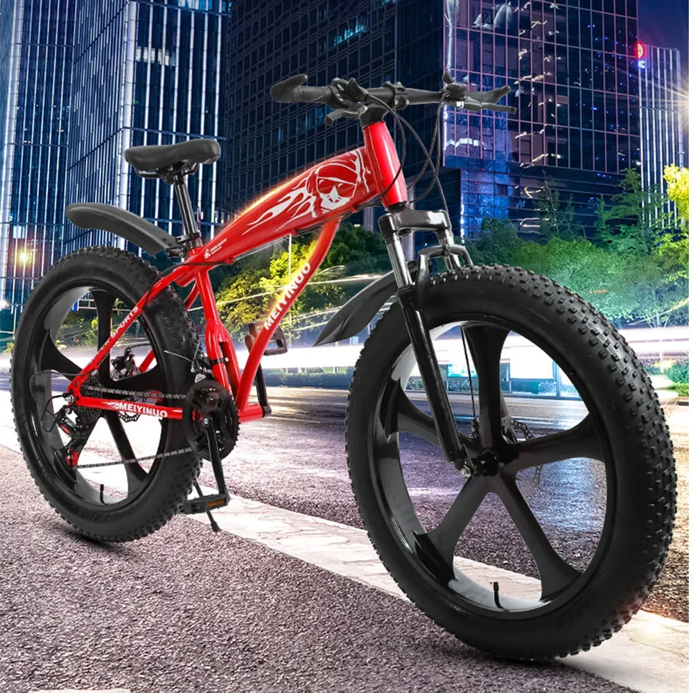 Bicycle Fat Bike Aluminum Alloy Mountain Bike 21 Speed Snow