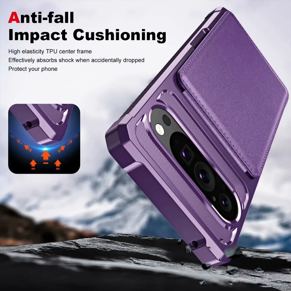 Luxury Leather Flip Wallet Phone Case with Card Holder and Anti-Drop Protection