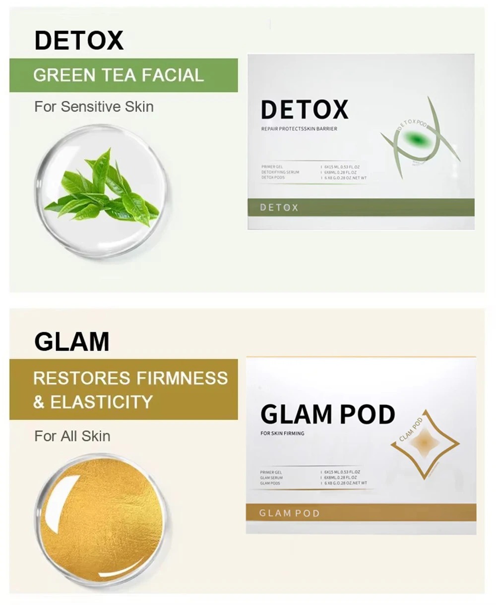 New Hydrate Detox Illuminate Glam Revive CO2 Small Bubble Machine Consumables Kits Serum Oxygen Pods for Oxygen Jet Peel Device