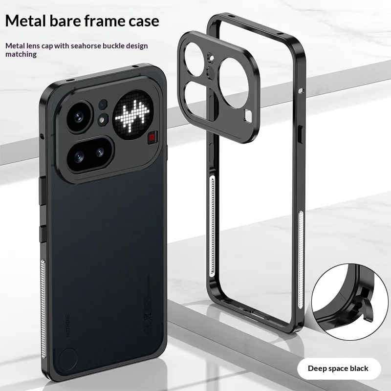 Luxury Metal Bumper Shockproof Bare Skin Hard Aluminum Frame with Camera Protection