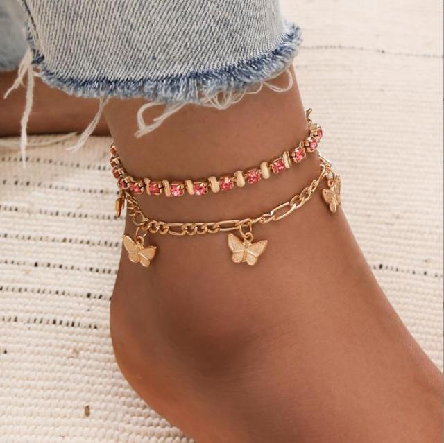 Anklets Butterfly Ankel Bracelet for Women Leg Chain Foot Jewelry Beach Accessories Ancklets Sandals Schmuck