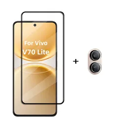 Premium Tempered Glass Screen and Lens Protector for Vivo V70 Lite (1 Glass and 1 Lens)