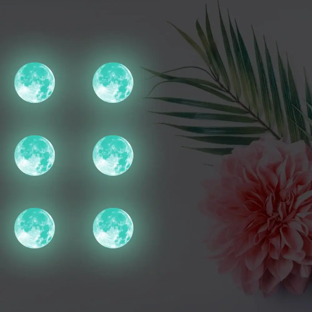 Luminous Moon Earth Planet DIY 3D Wall Stickers Wall Art Decoration Fluorescent for Kids Bedroom Home Diameter 5cm