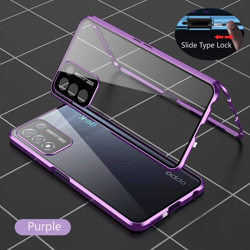 360° Metal Magnetic Phone Case with Double-Sided Glass Front and Back Cover