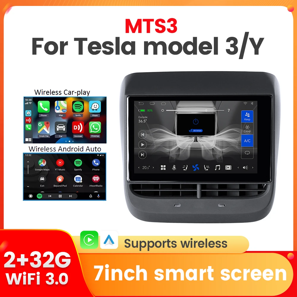 

Беспроводная Автомагнитола Android для Tesla model3 Y, 7-дюймовый умный экран, задний Дисплей, мультимедийный плеер WIFI3.0 BT
