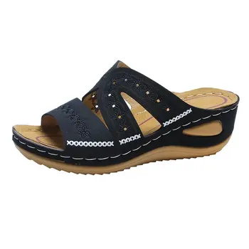 2026 Women's Wedge Slippers Fashion Casual Sandals Summer Open Toe Beach Slippers for Women Non-Slip Platform Sandals Pig Size 1