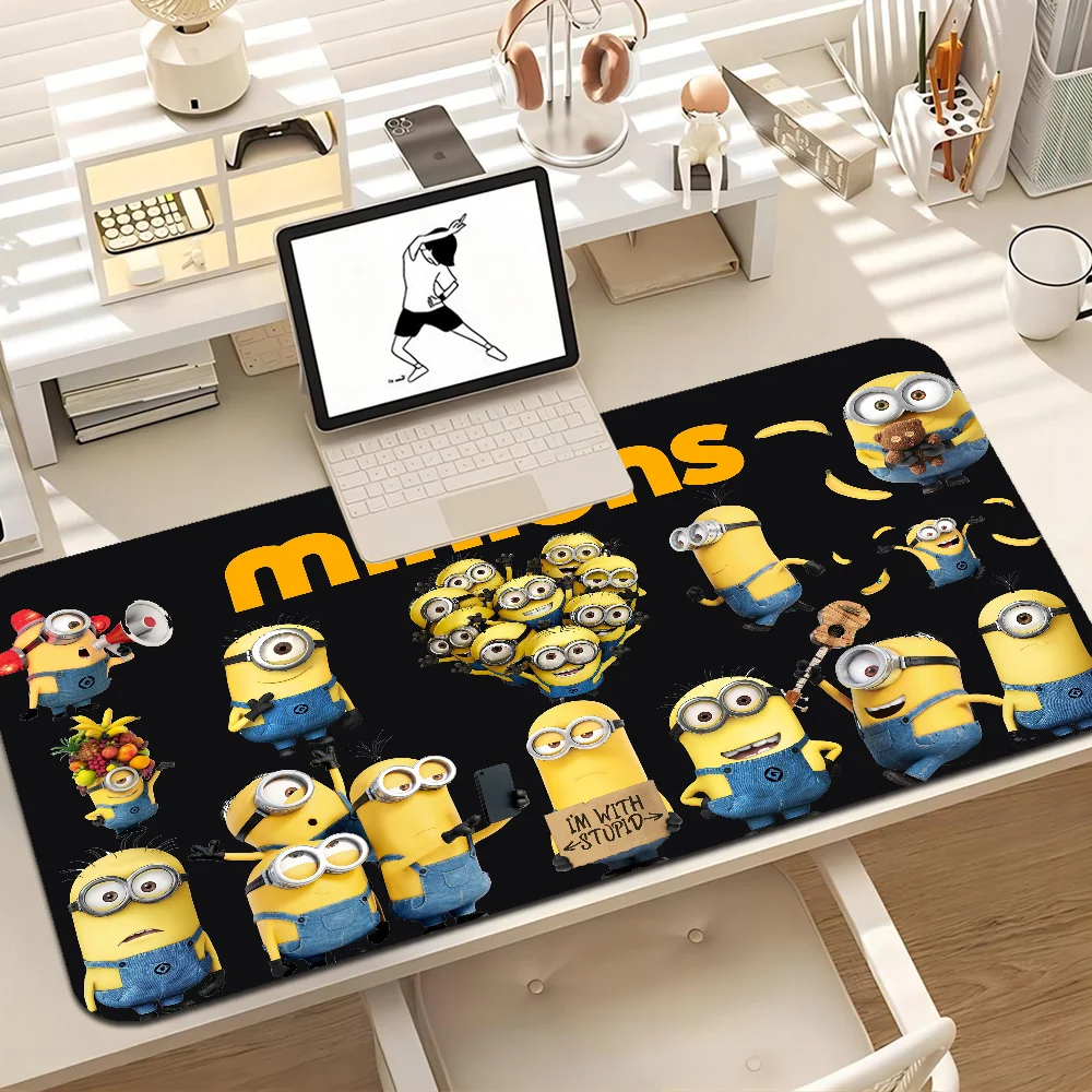 

M-minions cute Mousepad 80x30cm XL Lockedge Office Computer Desk Mat Table Keyboard Big Mouse Pad Laptop for Teen Girls Bedroom