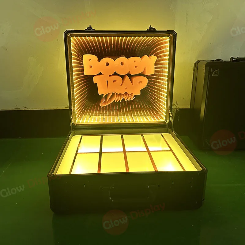 Lockable LED Money Box Lighted Dollar Carrier Locking Display Case Wine Bottles Briefcase Champagne Suitcase Presenter