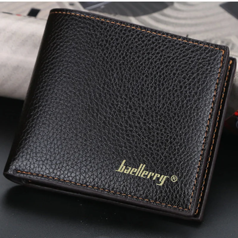 

Business Men's Short Wallet Simple Leather Coin Purse Fashoin Card Holder Slim Male Money