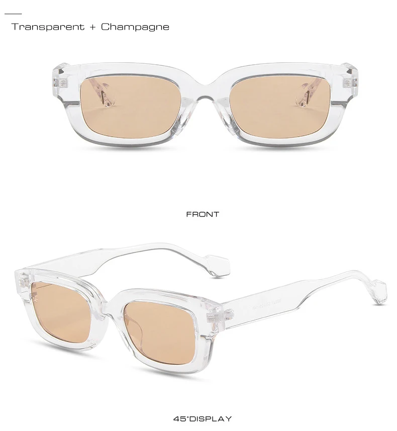Small Rectangle Sunglasses Retro Candy Colour Shades Uv400_voghion.com