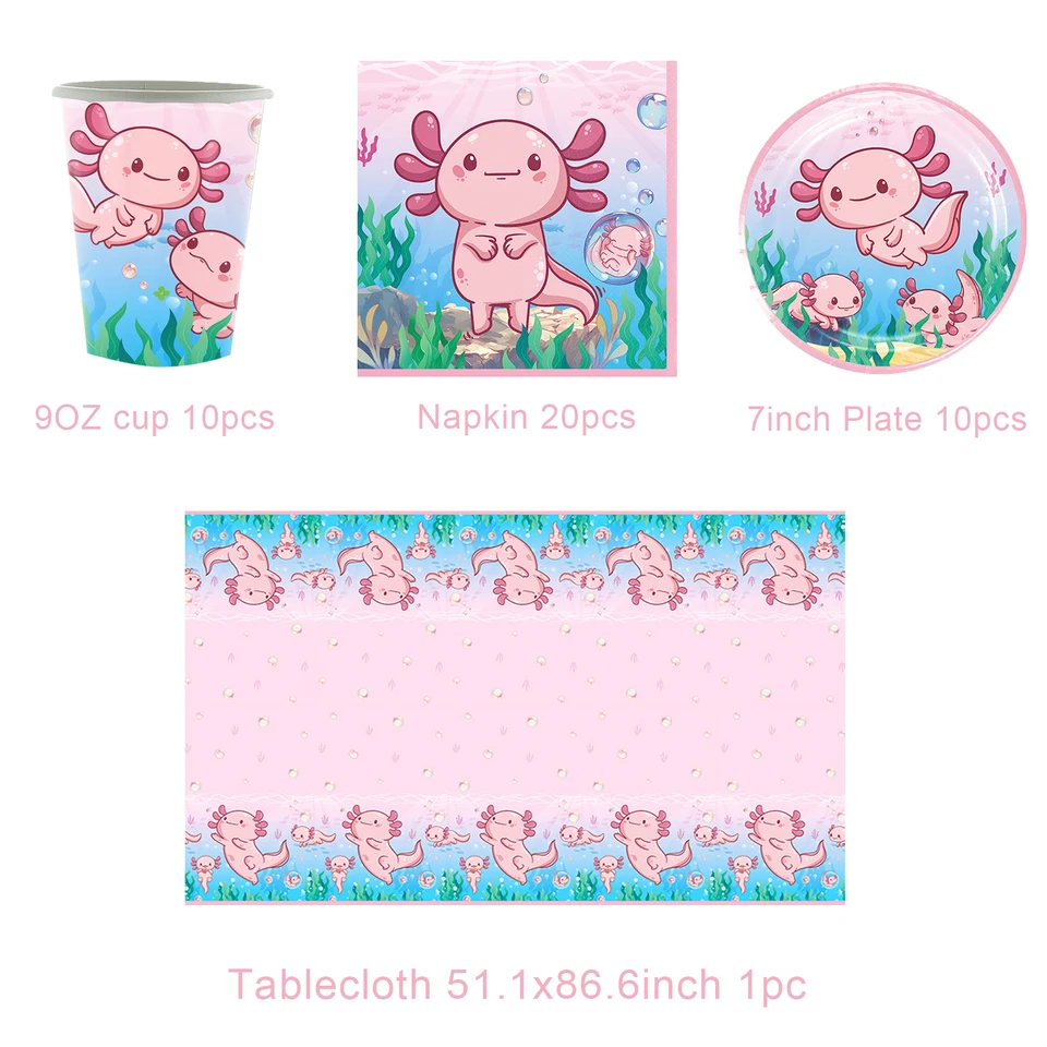 Scarica Adorabile Axolotl Rosa con Occhiali Cartoni animati Online - Creative Fabrica