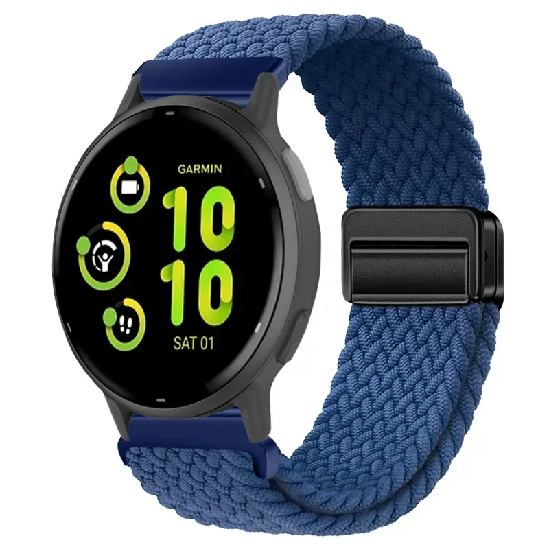 Nylon Braided Strap with Magnetic Closure - Comfortable & Breathable Band, 20/22mm