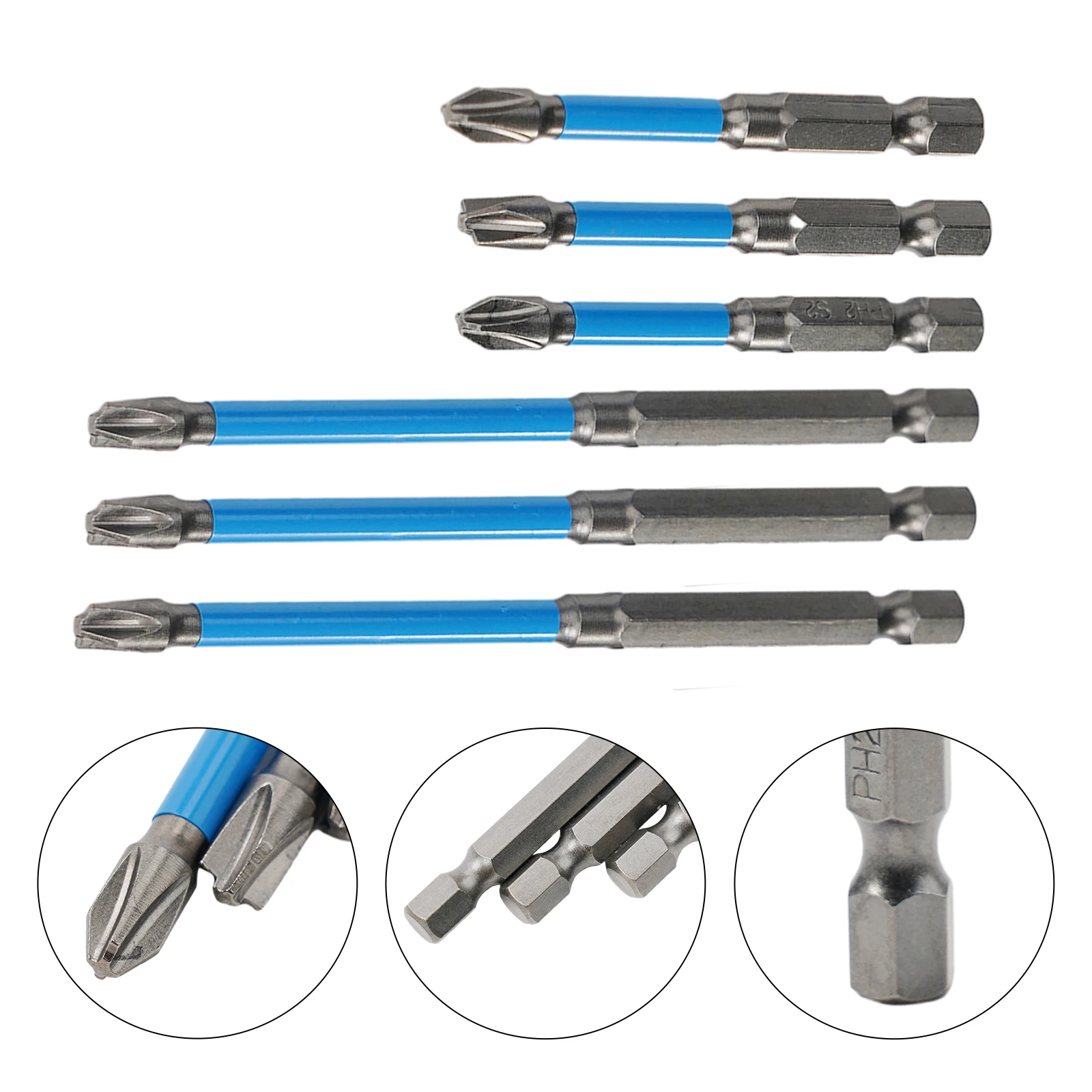 

Magnetic Screwdriver Screwdriver Bit FPH2 For Electrician Nutdrivers Rust Proof Slotted Special 65mm/110mm 6PC