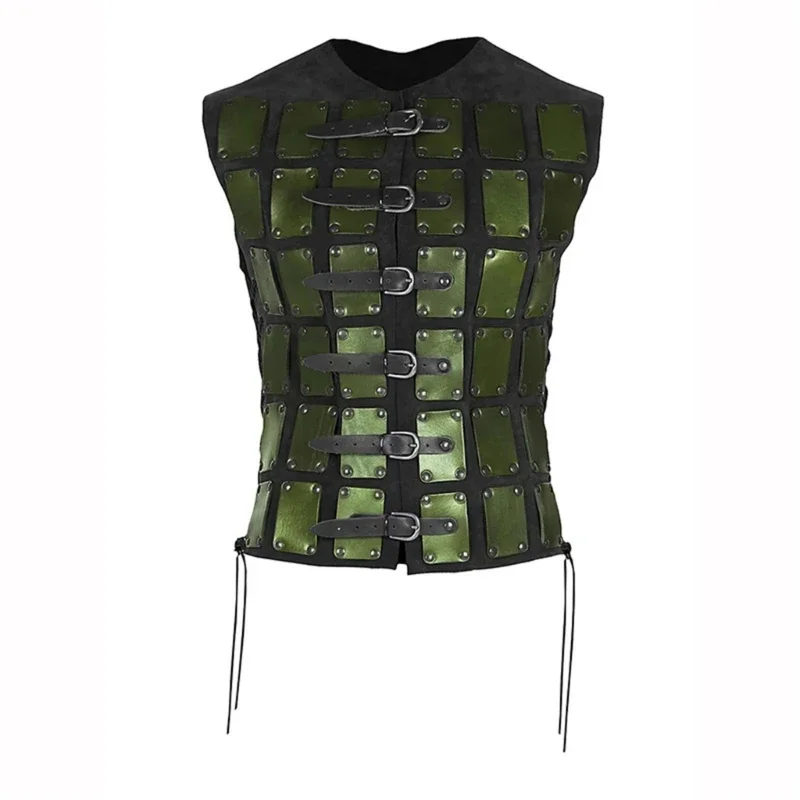 

Medieval Knight Chest Shield Knight Chest Sleeveless Vest Lace-up Adjustable Straps Buckles for Halloween