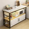 Nordic Light Luxury Kitchen Islands Household Kitchen Cabinets Vegetable Cutting Table Tableware Storage Cabinet rack Cupboard 4