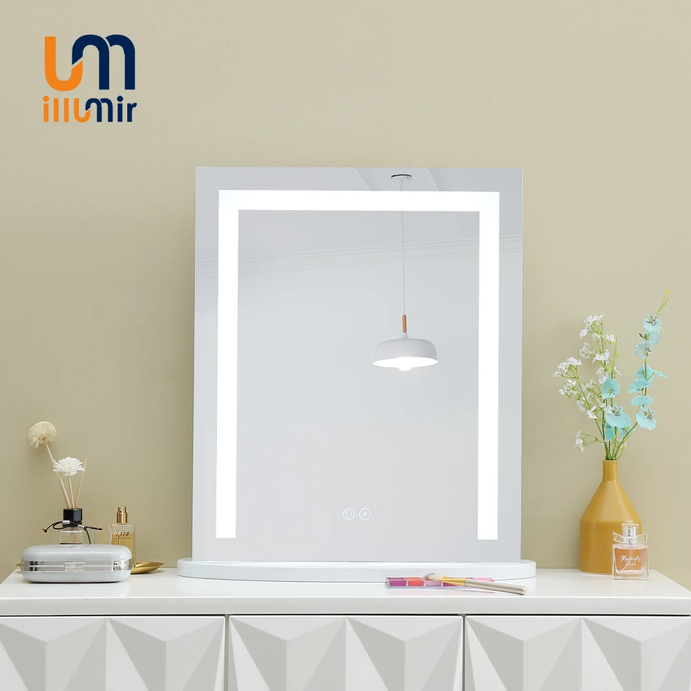 

ILLUMIR Large Vanity Mirror Lighted Make Up Espejos Decorative White Table Vanity Mirror With Lights