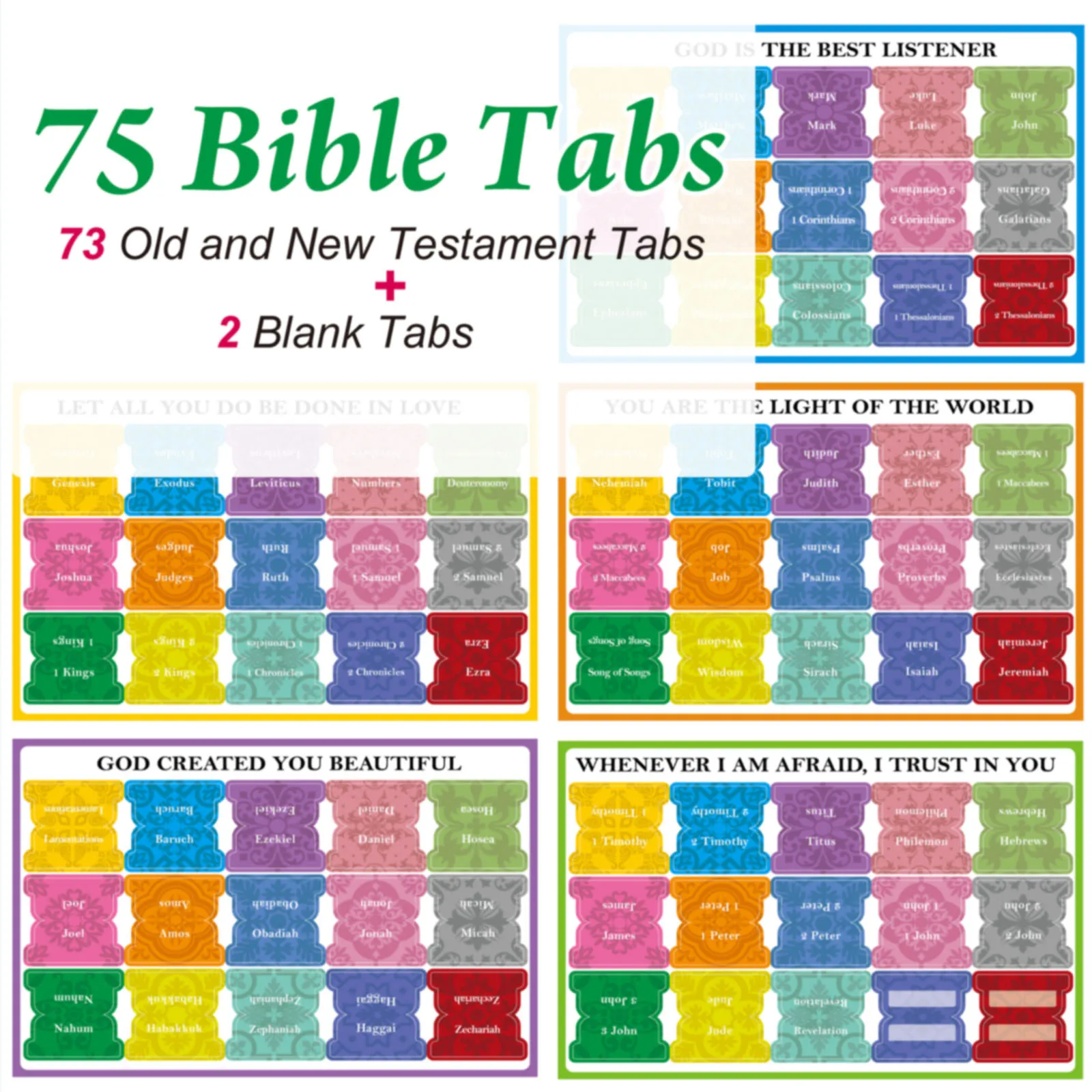 Bible Label Sticker Bookmarks 75pcs Laminated Bible Tabs Accessories Study Journaling Supplies Book bible tabs index sticker