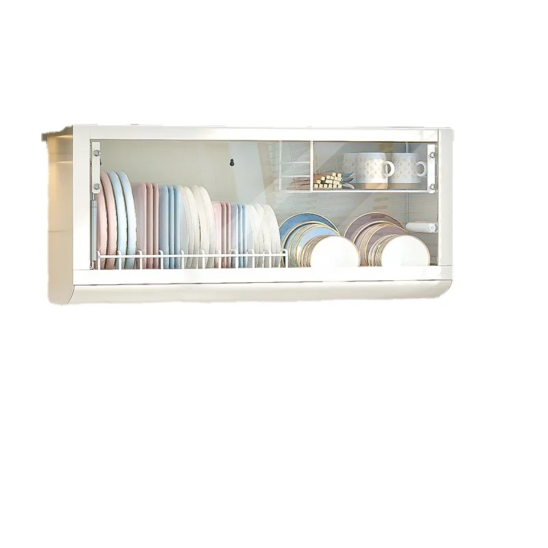 

Wyj Kitchen Cupboard Wall-Mounted Hanging Cabinet Lower Bowl Rack Tableware Draining Rack Punch-Free