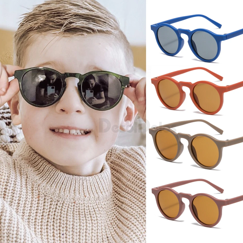 Luxury Brand Baby Sunglasses Toddler Children UV400 Round Frame Goggles Outdoor Kids Girls Summer Infant Vintage Eyewear kids sunglasses flower boys girls round glasses children baby plastic eyewear