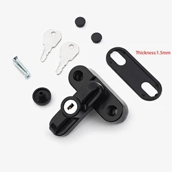 Alloy Safety Window Lock with Key - Enhanced Security Restrictor (Black)