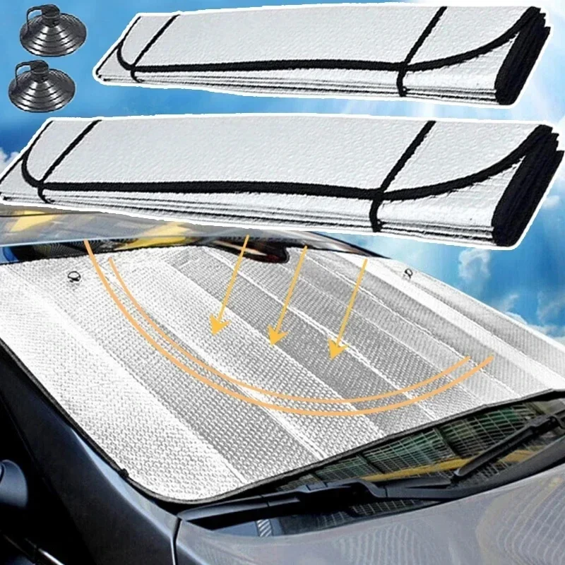 Universal Windshield Sunshades Foldable Car Front Window Sunshade Snow Ice Protection Cover Winter Summer Windshield Shield windshield sunshade