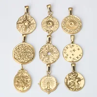 MODAGIRL 1 Lot/9 Pcs Stainless Steel Sun Star Coin Pendants 1