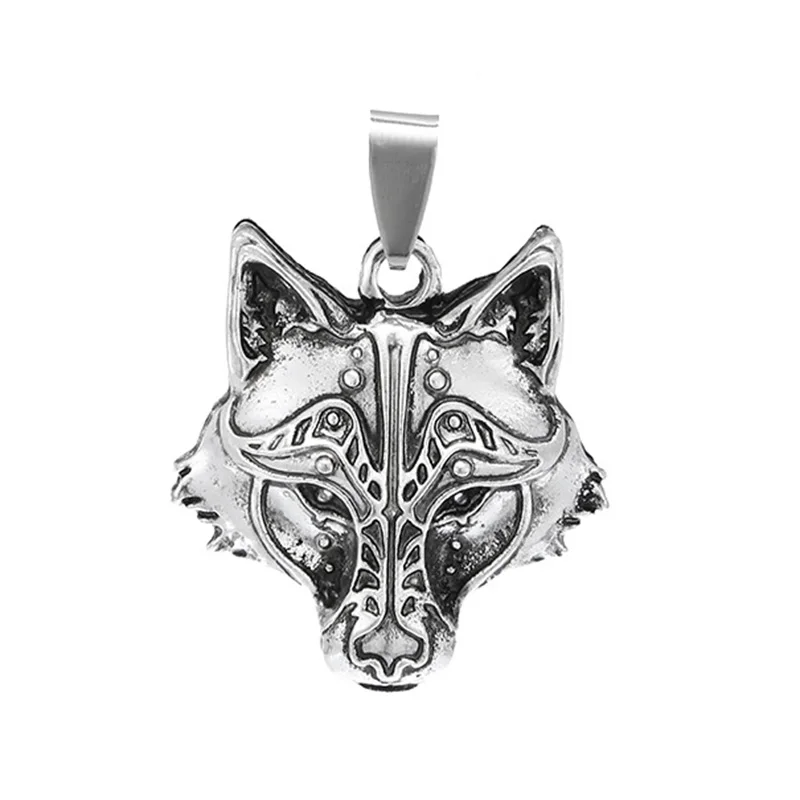 

DIY Designer Creative Viking Wolf Head Pendants Necklace Charms For Jewelry Making Findings Component Wholesale Dropshipping