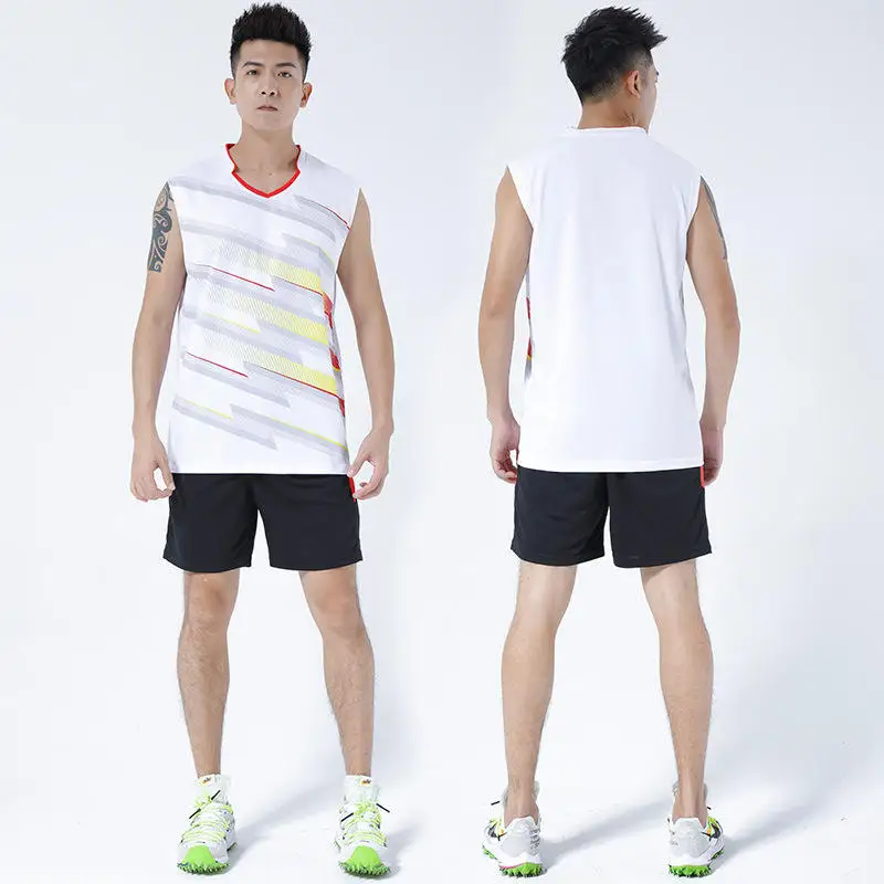 Solid Color Short-Sleeve Volleyball Gym Men's Summer Clothes For Woman And Man Sports Sets