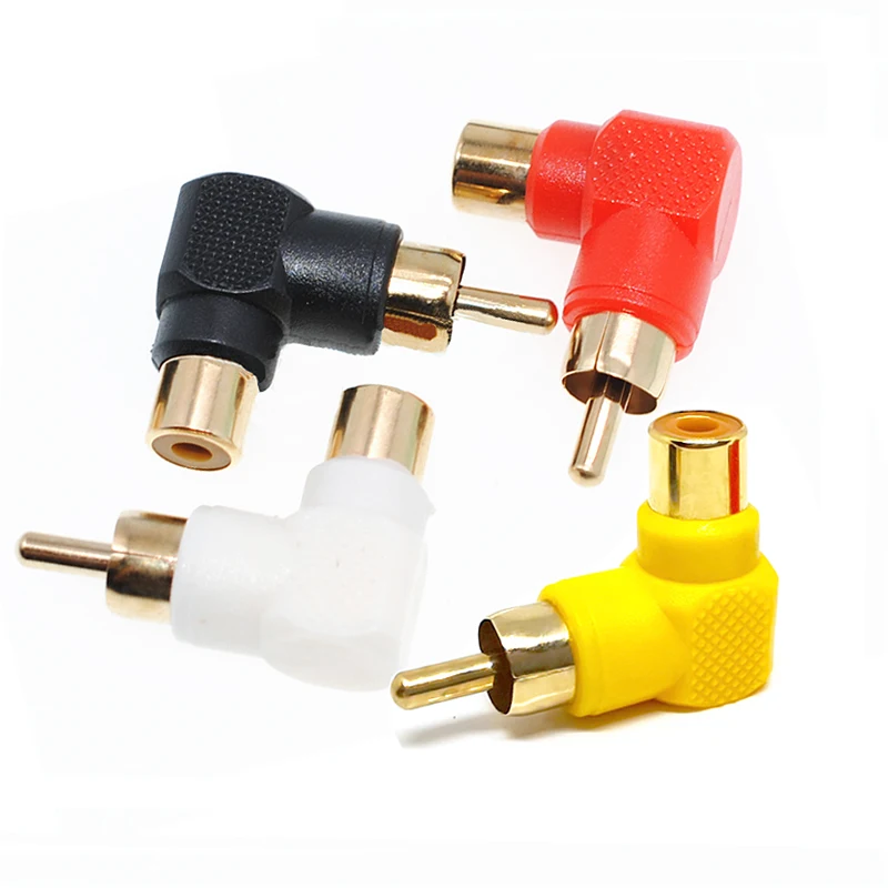 Rca Cables 90 Degree 2-Pack Gold RCA Male To RCA Female Right Angle Adapters (Red Black) - Audio/Video Connector Av To RCA - Foto 6