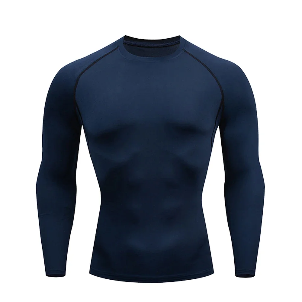 Men's Compression Shirt Rashgard Fitness Long Sleeve Running Shirt Man Gym Under T Football Jersey Sportswear Tights