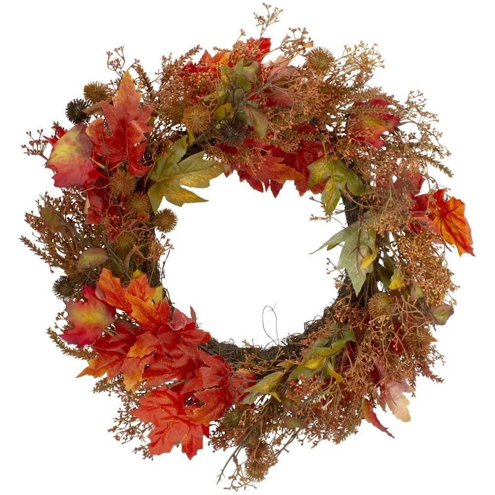

Thanksgiving Decorations 2023 Floral Polyester Thanksgiving Wreath Free Shipping Decoration Artificial Festive Party Supplies